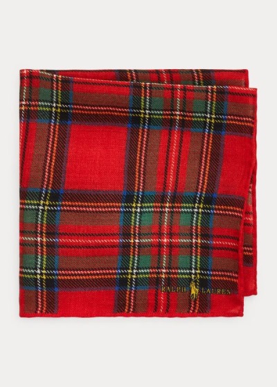 Pánské Čtvercové Šátky Polo Ralph Lauren Tartan Vlna Pocket - 82603-YHKB